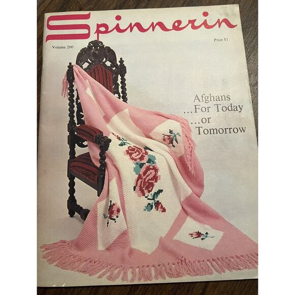 SPINNERIN AFGHANS For Today Or Tomorrow Vol 200 Vintage Pattern Book - Picture 1 of 3